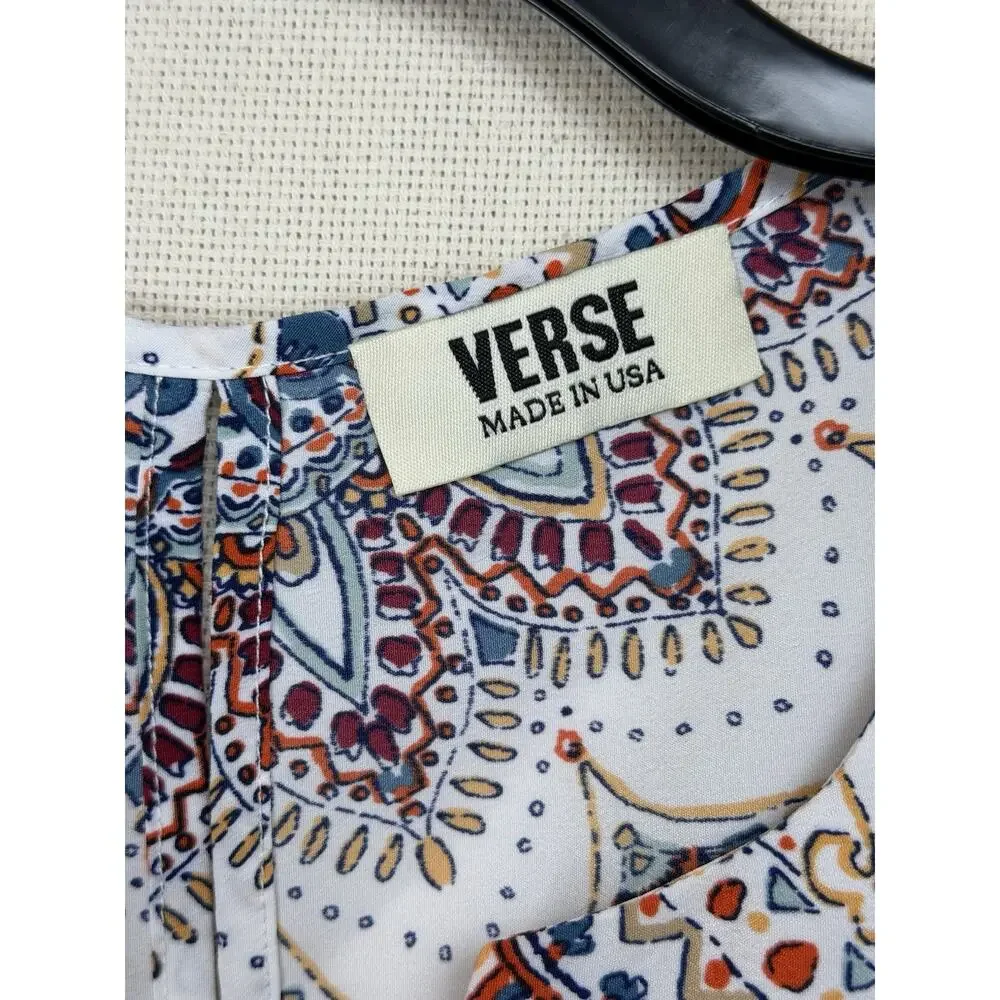 Women's Verse Top Blouse Sz L Sleeveless Lightweight Boho Aztec Print Pullover - Picture 8 of 12